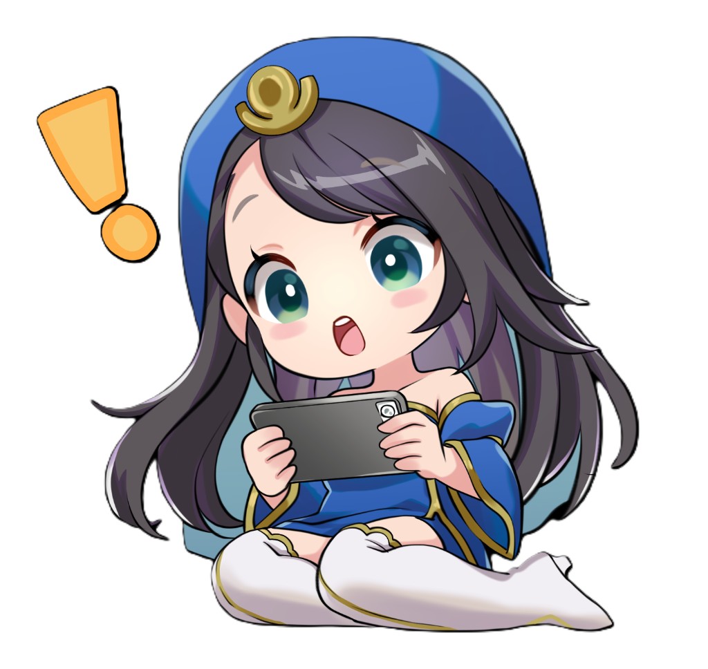 スマホでゲームをプレイするロジックロールのキャラクター